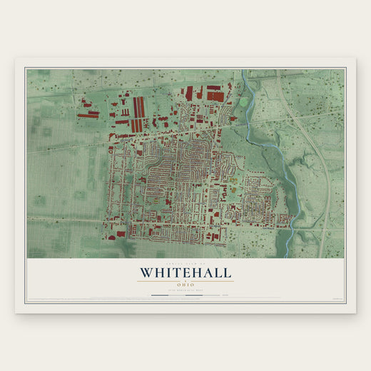 Whitehall, Ohio map print, the full design