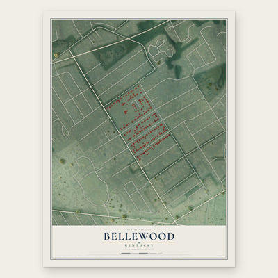 Bellewood, Kentucky map print, the full design