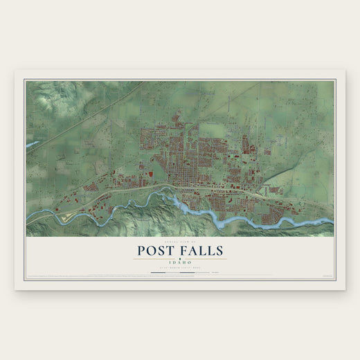 Post Falls, Idaho map print, the full design