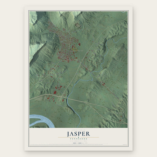 Jasper, Tennessee map print, the full design