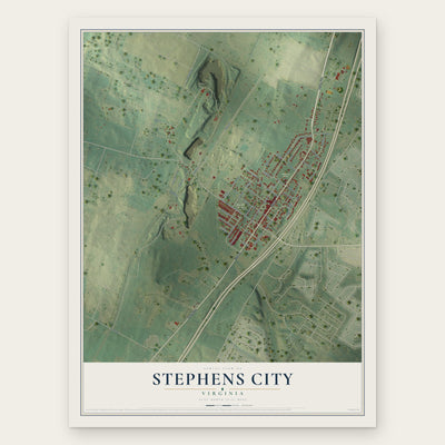 Stephens City, Virginia map print, the full design