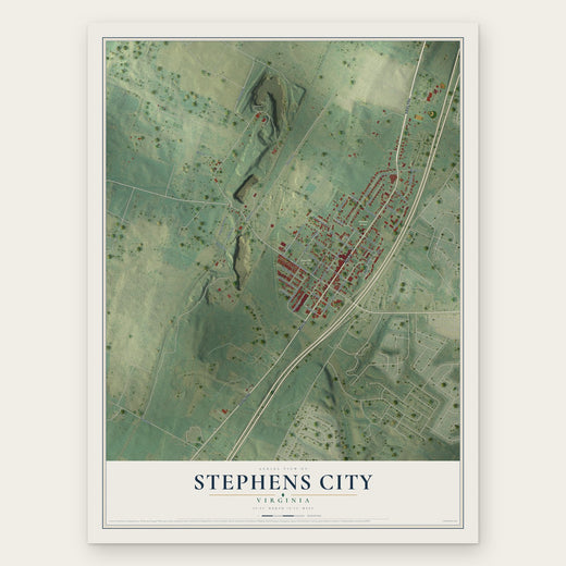 Stephens City, Virginia map print, the full design