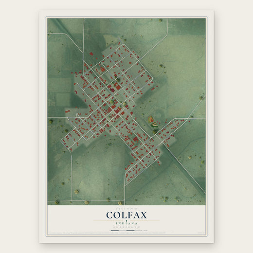 Colfax, Indiana map print, the full design