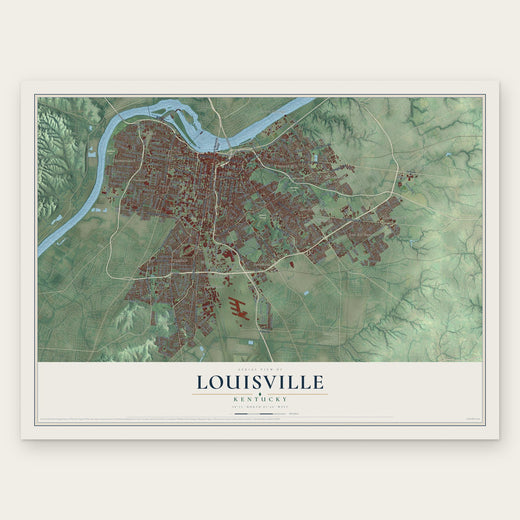 Louisville, Kentucky map print, the full design