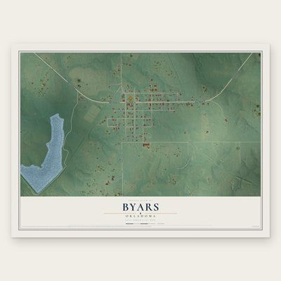 Byars, Oklahoma map print, the full design