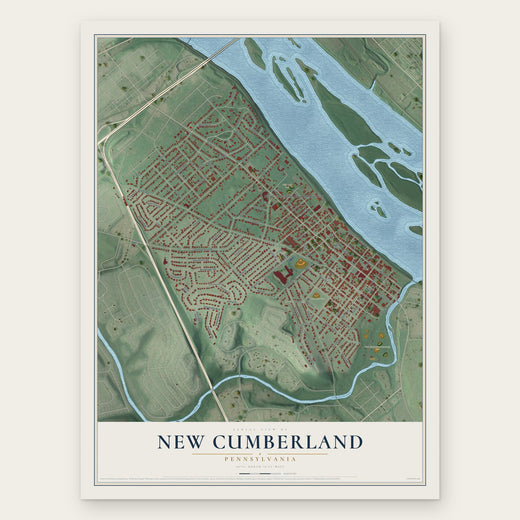 New Cumberland, Pennsylvania map print, the full design