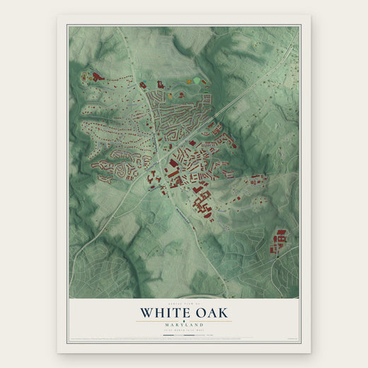 White Oak, Maryland map print, the full design