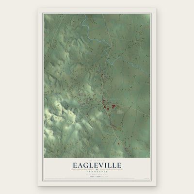 Eagleville, Tennessee map print, the full design