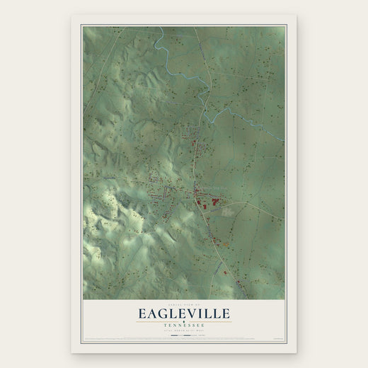Eagleville, Tennessee map print, the full design