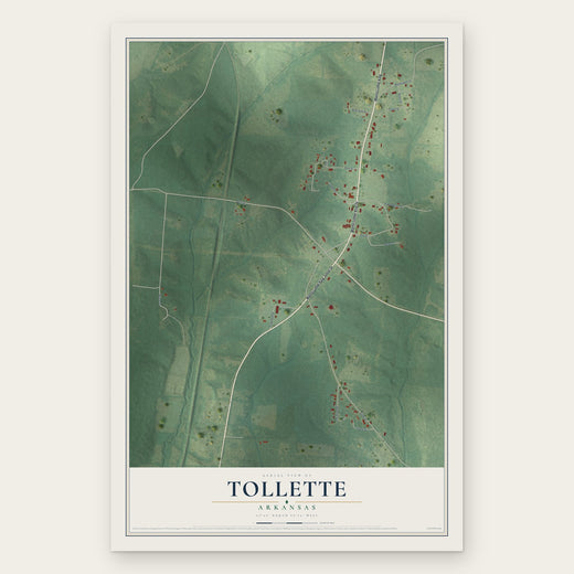 Tollette, Arkansas map print, the full design