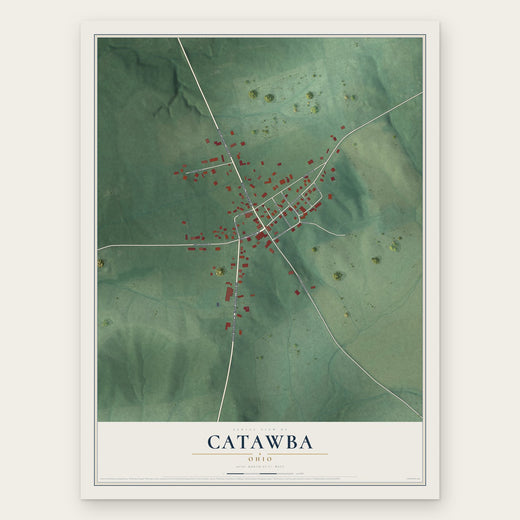 Catawba, Ohio map print, the full design