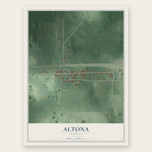 Altona, Indiana map print, the full design