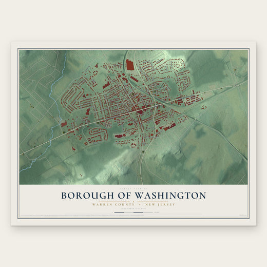 Borough of Washington, Warren County, New Jersey map print, the full design