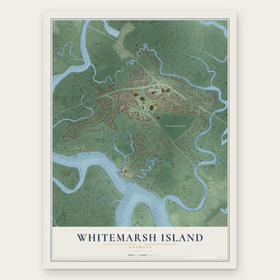Whitemarsh Island, Georgia map print, the full design