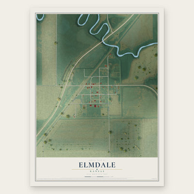 Elmdale, Kansas map print, the full design