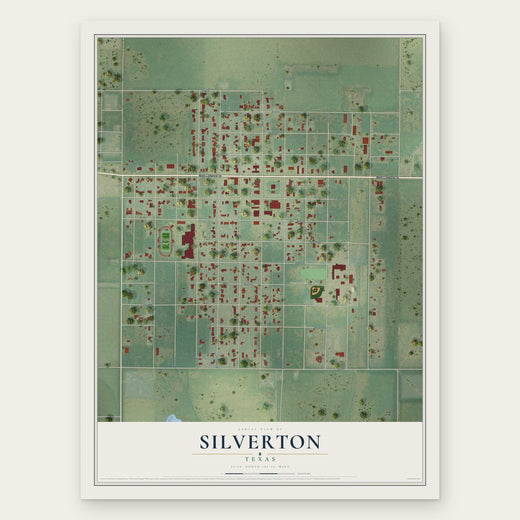 Silverton, Texas map print, the full design
