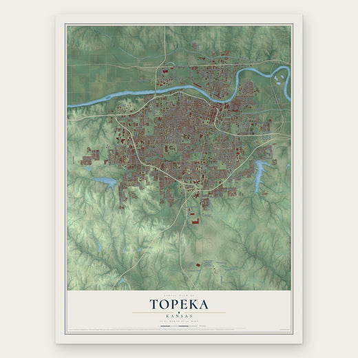 Topeka, Kansas map print, the full design