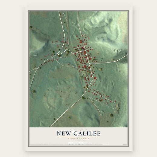 New Galilee, Pennsylvania map print, the full design