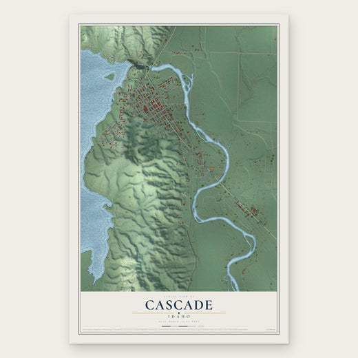 Cascade, Idaho map print, the full design