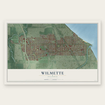 Wilmette, Illinois map print, the full design
