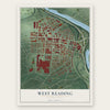 West Reading, Pennsylvania map print, the full design