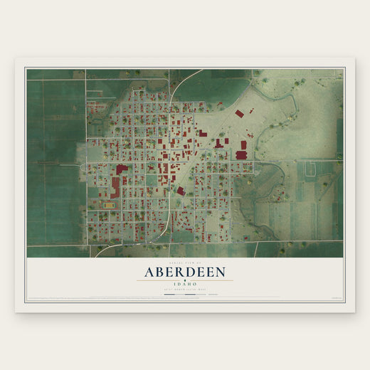 Aberdeen, Idaho map print, the full design