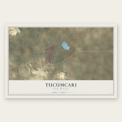 Tucumcari, New Mexico map print, the full design