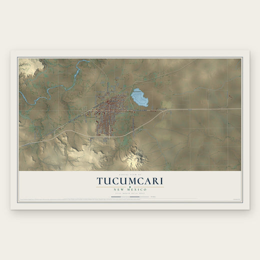 Tucumcari, New Mexico map print, the full design