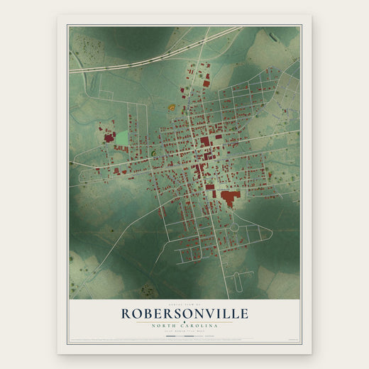 Robersonville, North Carolina map print, the full design