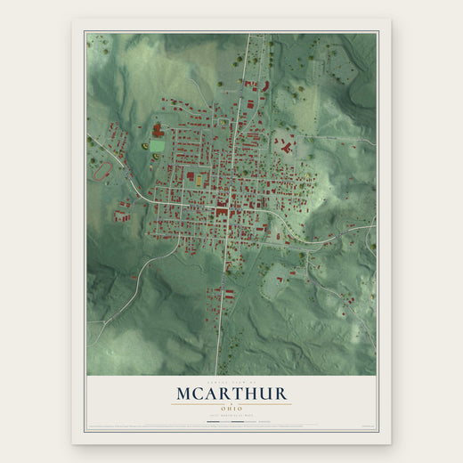McArthur, Ohio map print, the full design