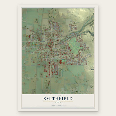 Smithfield, Utah map print, the full design