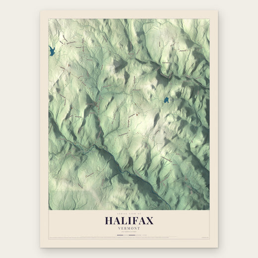 Halifax, Vermont map print, the full design