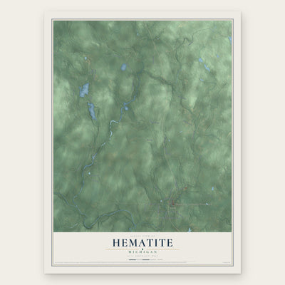 Hematite, Michigan map print, the full design