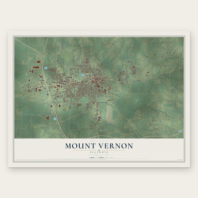 Mount Vernon, Illinois map print, the full design