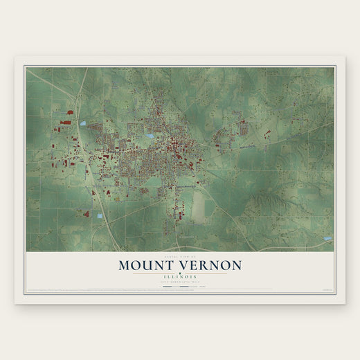Mount Vernon, Illinois map print, the full design