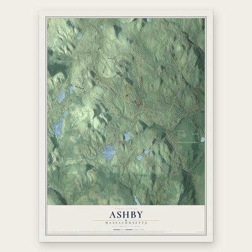 Ashby, Massachusetts map print, the full design