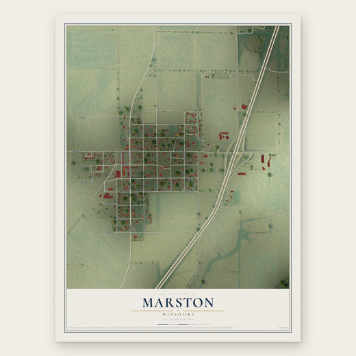 Marston, Missouri map print, the full design
