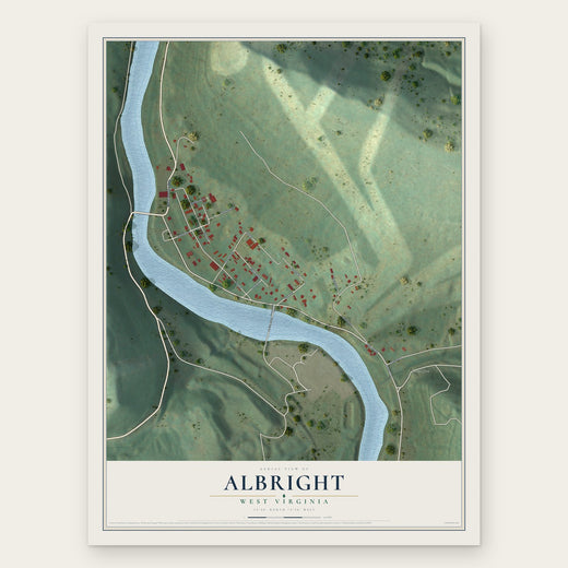 Albright, West Virginia map print, the full design