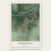 Burlington, Indiana map print, the full design