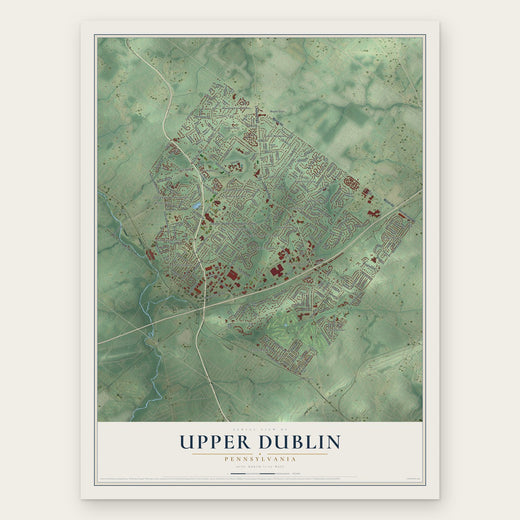 Upper Dublin, Pennsylvania map print, the full design