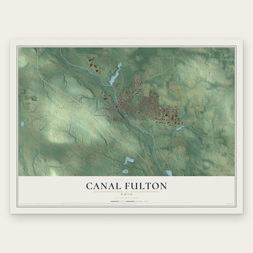 Canal Fulton, Ohio map print, the full design