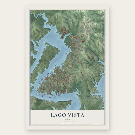 Lago Vista, Texas map print, the full design