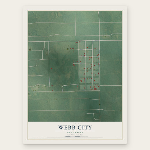 Webb City, Oklahoma map print, the full design