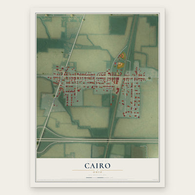 Cairo, Ohio map print, the full design