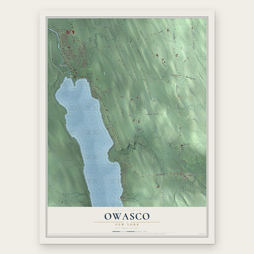 Owasco, New York map print, the full design