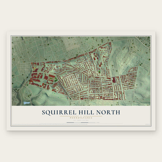 Squirrel Hill North, Pennsylvania map print, the full design