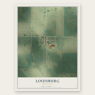 Louisburg, Minnesota map print, the full design