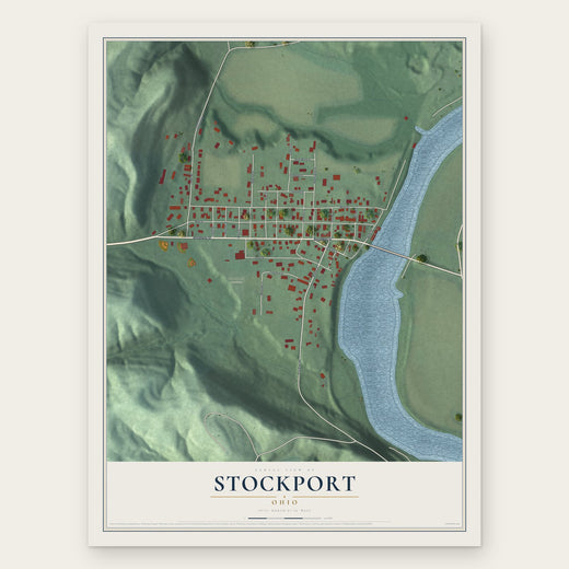 Stockport, Ohio map print, the full design