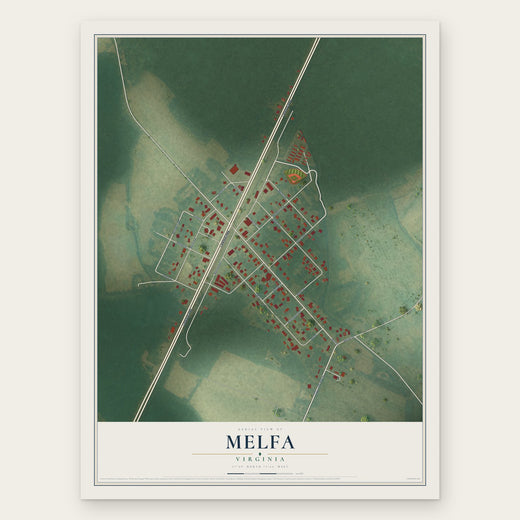 Melfa, Virginia map print, the full design
