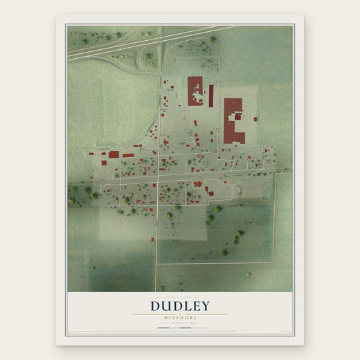 Dudley, Missouri map print, the full design
